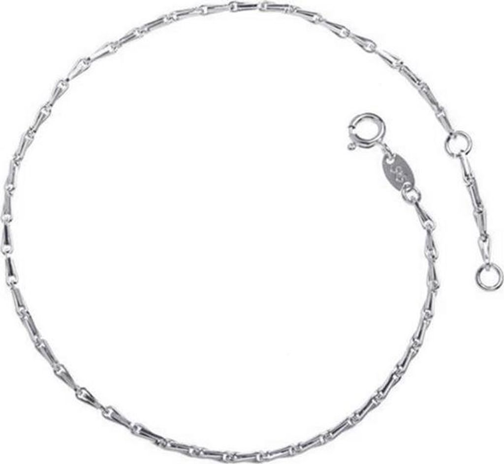 SILBERKETTEN STORE Fußkette Haferkorn 2mm - 925 Silber, Länge wählbar von 23-30cm - 25cm