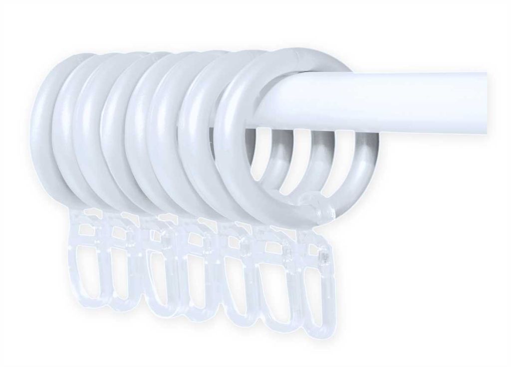 Gardinenringe Ösen mit Faltenleghaken weiss 10 Stück 16 mm Produktbild 