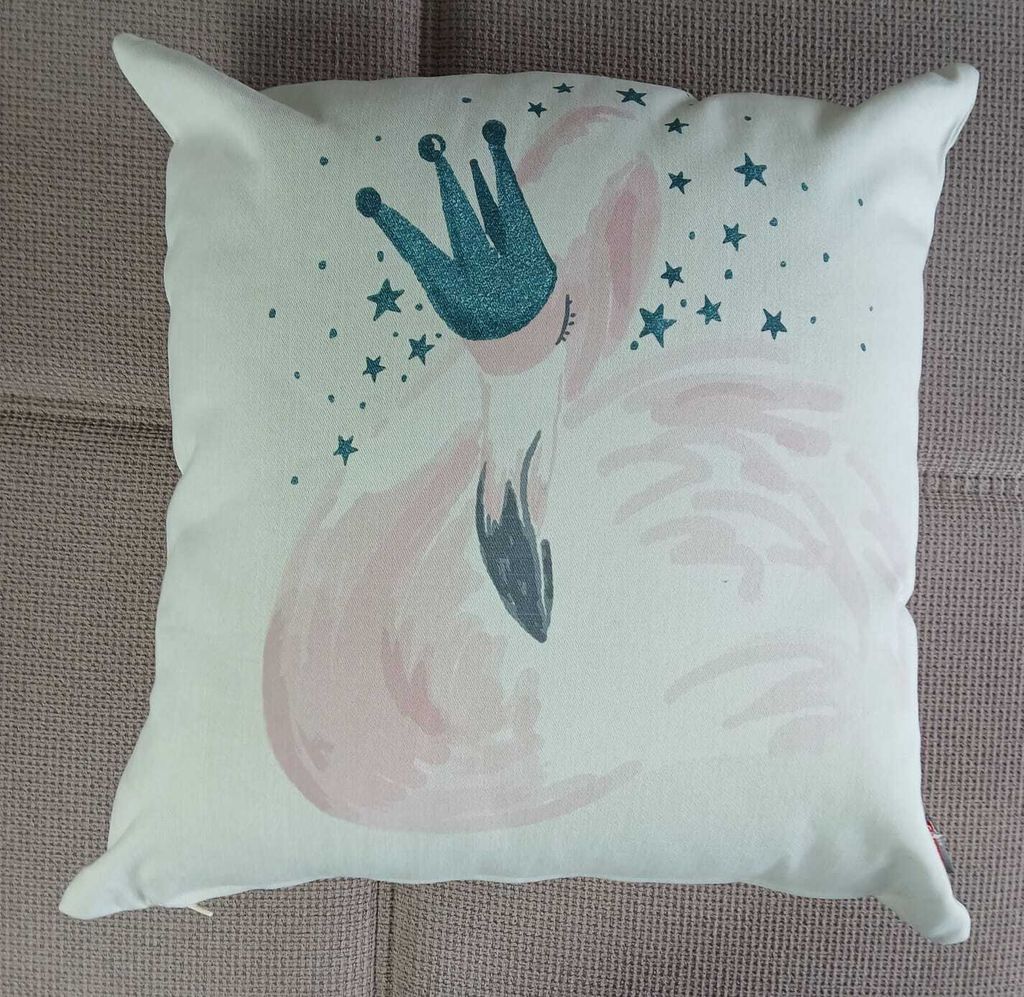 Kissenhülle "Prinzessin" für Kinder- & Jugendzimmer, 45x45 cm, Rosa, 100% Baumwolle, Beidseitig bedruckt, Robustes Material