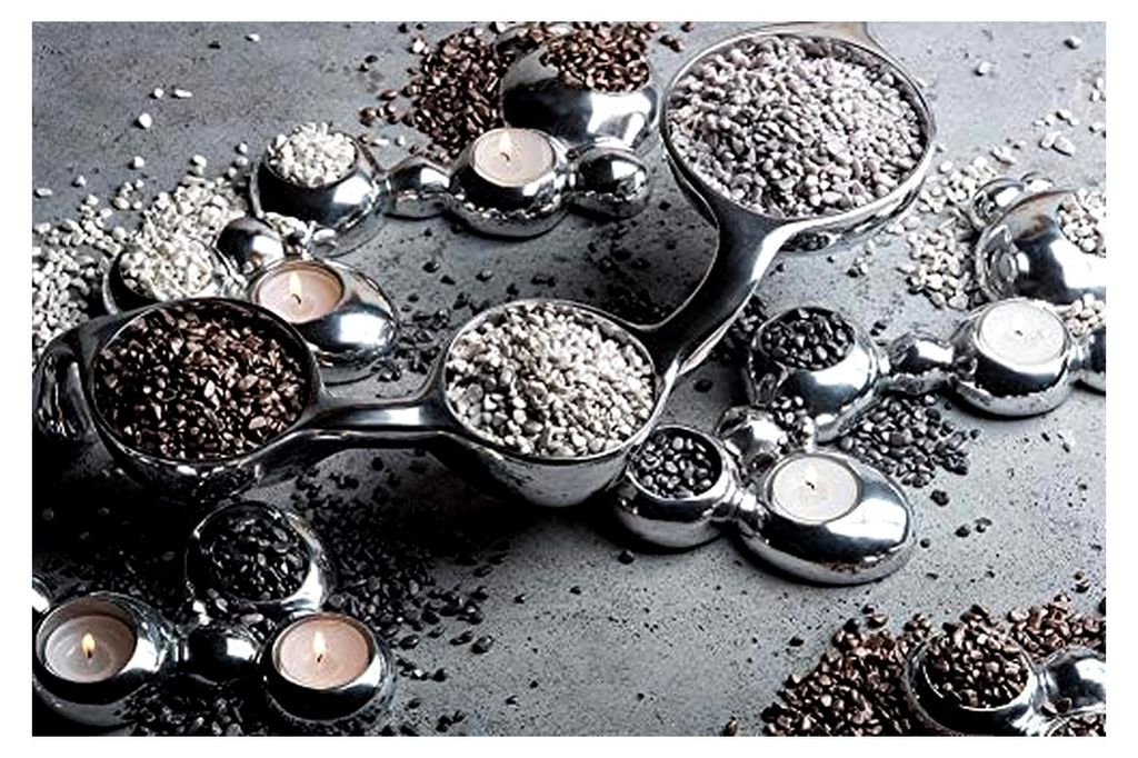 Nuggets 6-8mm (gerundete Dekosteine, Farbsteine) 1 kg, weiß