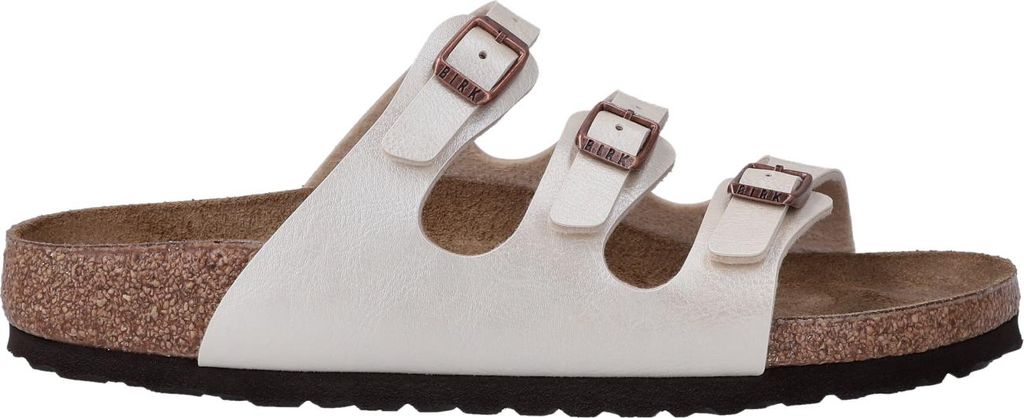 Birkenstock 1029818 Damen Tieffußbett Pantolette Florida Graceful Pearl White, Beige, Gr. 40