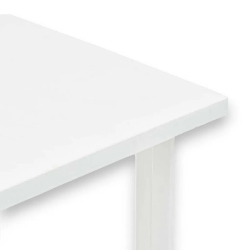 Table de jardin rectangulaire blanche modulable pour terrasse et balcon