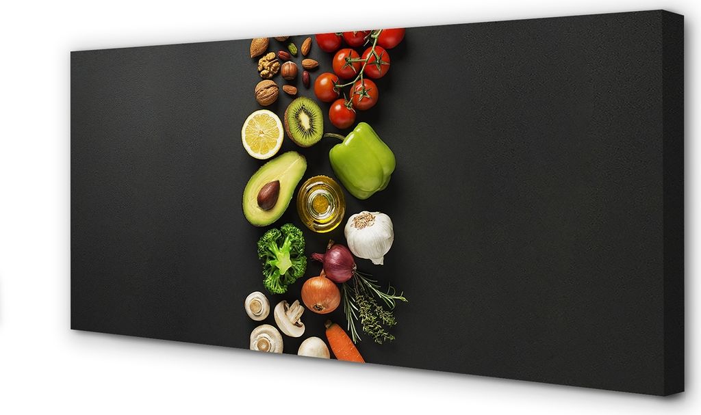 Leinwandbild 120x60 Wandkunst Zitrone Avocado Möhren