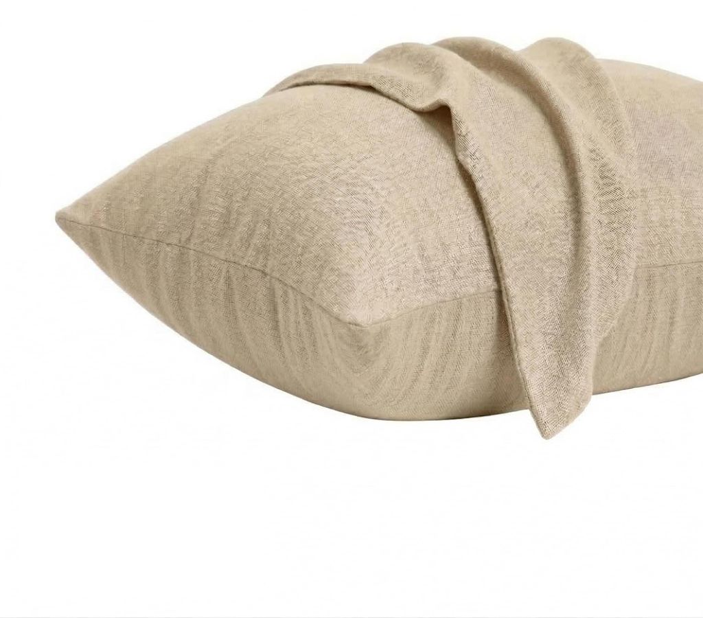 Kissenbezug 65 x 65 cm, 2er-Set – Beige Mikrofaser-Kissenbezug mit Reißverschluss, weich, 65 x 65 cm