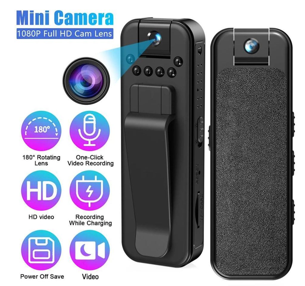 HD 1080p Mini-Kamera, tragbarer kleiner digitaler Videorekorder, Überwachungskamera, Nachtsicht-Videokamera, Bodycam für die Polizei, Infrarot