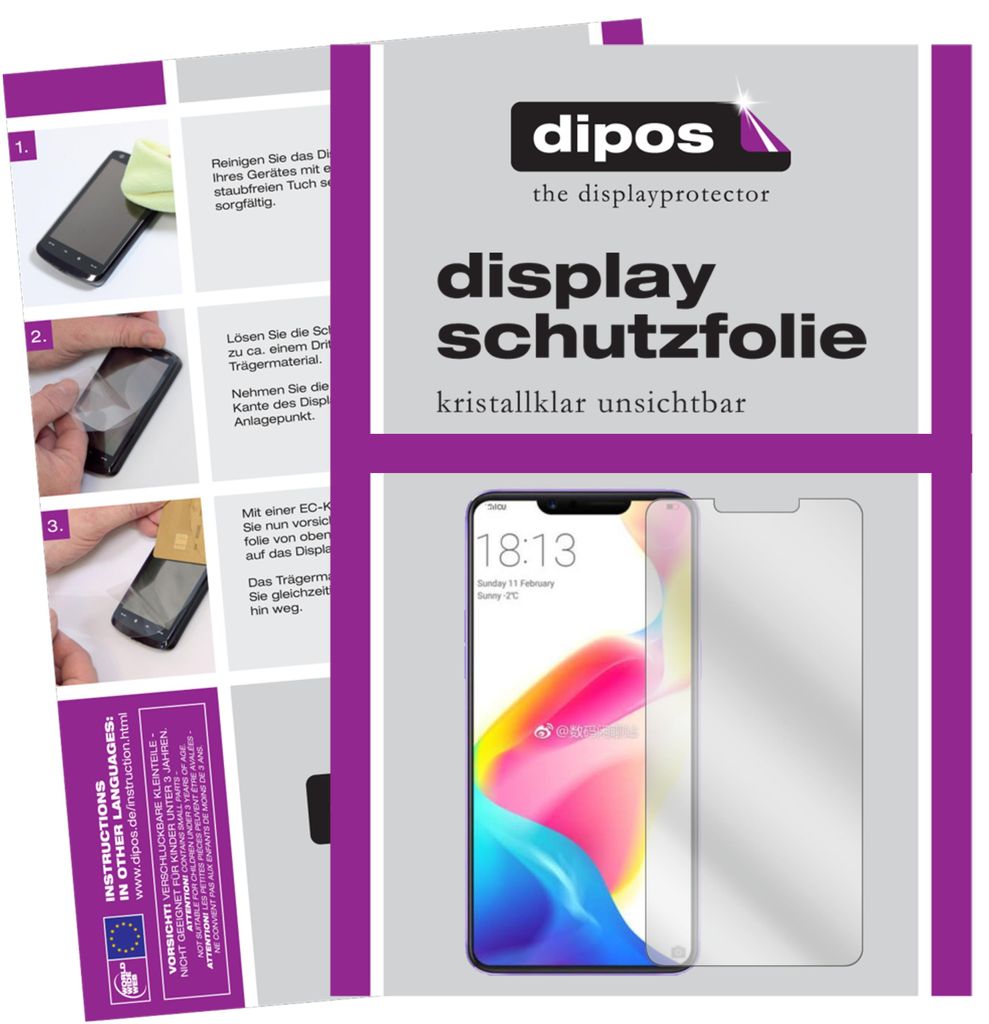 2x Schutzfolie für Oppo R15 Dream Mirror klar Produktbild 