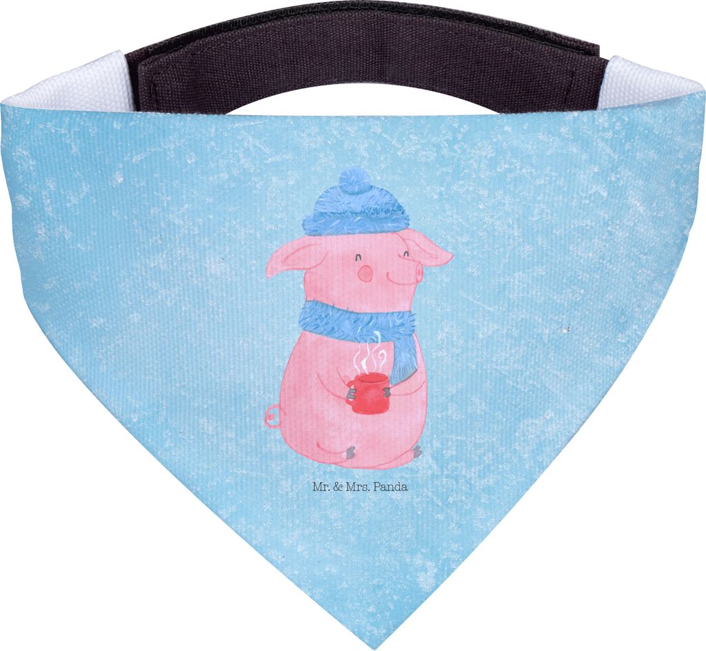 Mr. & Mrs. Panda Hunde Halstuch Schwein Glühwein - Eisblau - Geschenk, Punsch, Weihnachten, Hundebandana, Hund, Bandana, Weihnachtsmarkt, Für, Gl...