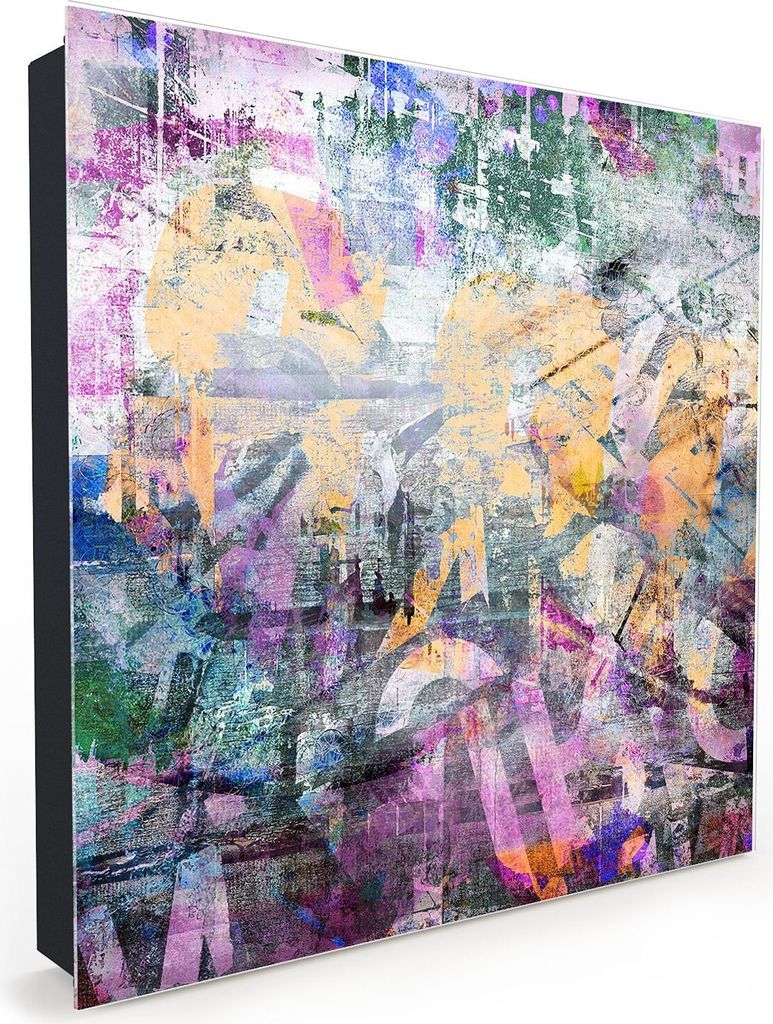 Nachbildung-Schlüsselkasten, Magnetpinnwand und Memoboard mit Glasfront Motiv Abstrakte Farben und Muster