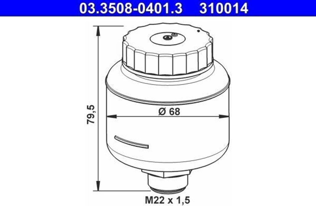 ATE Bremsflüssigkeitsbehälter 03.3508-0401.3 passend für MERCEDES-BENZ HECKFLOSSE (W111, W112)