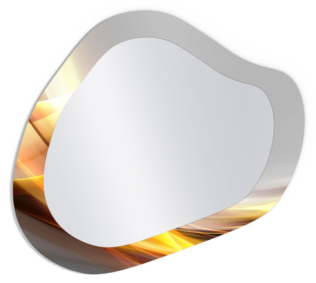 DEQORI Wandspiegel Organisch 90,5x82,3 cm 'Glänzende Lichtreflexe' Spiegel Badspiegel Bad