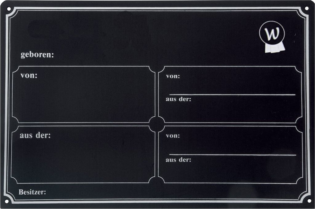 Waldhausen Boxenschild Metall, Farbe:schwarz