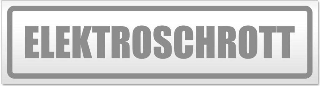 Kiwistar - Autoaufkleber - Grau - 20 x 5,3 cm - Elktroschrott - Hinweis Aufkleber Sticker für Auto, Kfz, Fahrrad, PKW, LKW