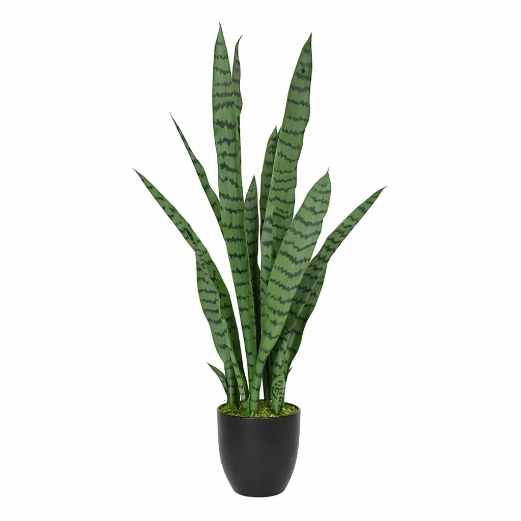 Plante Sansevieria artificielle 90 cm pour bureau et salon sans soin