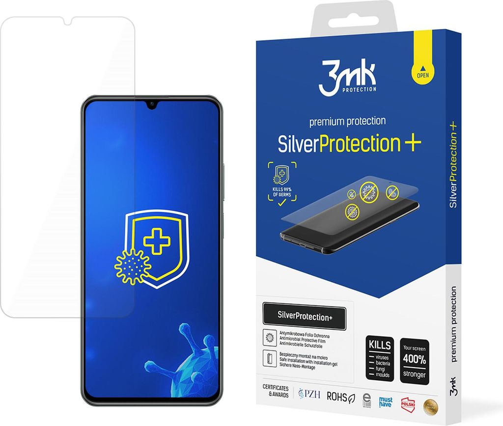 3mk Display Antimikrobielle Schutzfolie SilverProtection+ für Realme C61 0,21mm Self-Heal