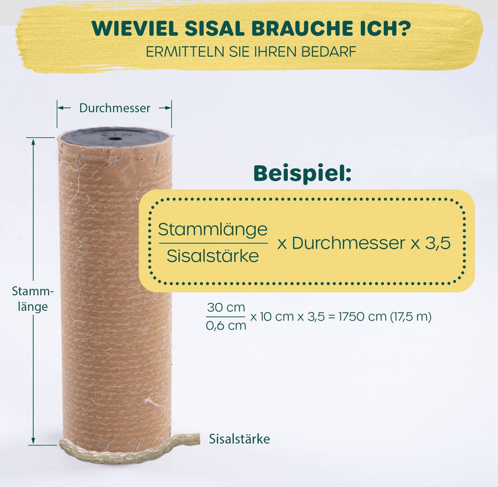 Lantelme Sisalseil 30 Meter - Naturseil Für Kratzbäume & Bastelprojekte