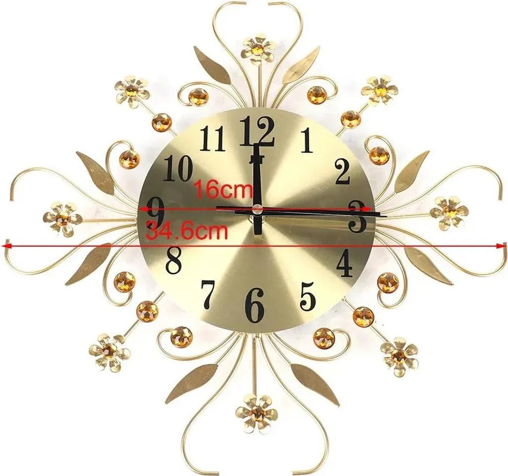 Orologio Oro da Parete Design - Silenziosità e Precisione al Quarzo