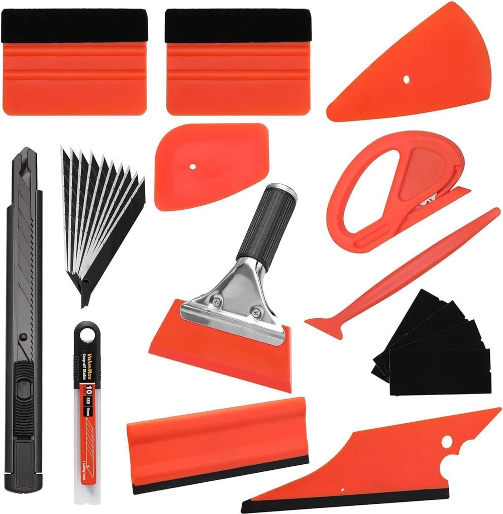 Kit de pose pour film de vitre teintée avec raclettes et cutters 10 pcs
