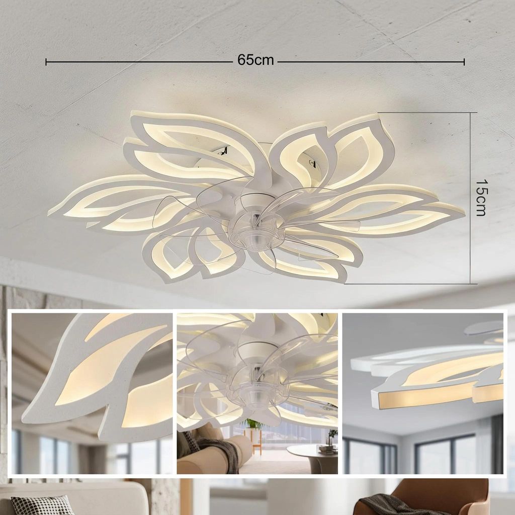 LED-plafondlamp met ventilator, stille plafondventilator Productafbeelding 