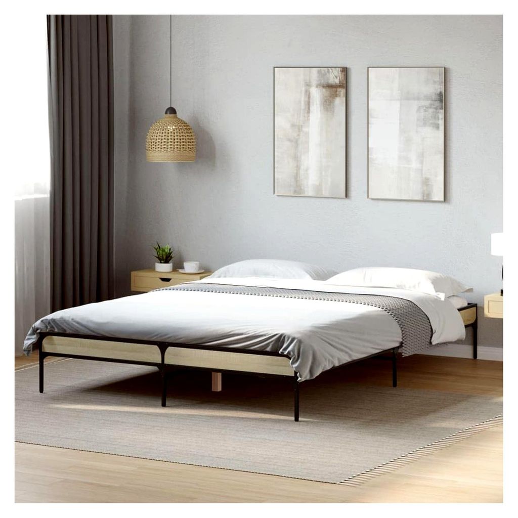 Bettgestell Sonoma Eiche 160x200 cm ohne Matratze