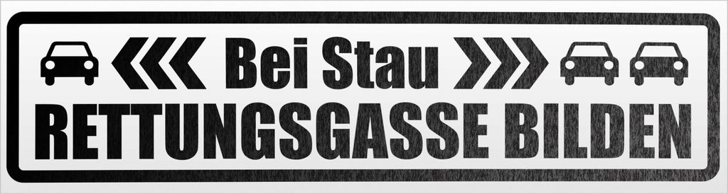 Kiwistar bei Stau Rettungsgasse bilden Magnetschild Schild magnetisch - 30cm Schwarz - reflektierend - Magnetfolie für Auto PKW Kfz