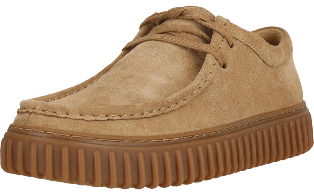 CLARKS Mokassin Torhill Lo mit großer gerippter Außensohle 5232 Dark Sand Suede 47