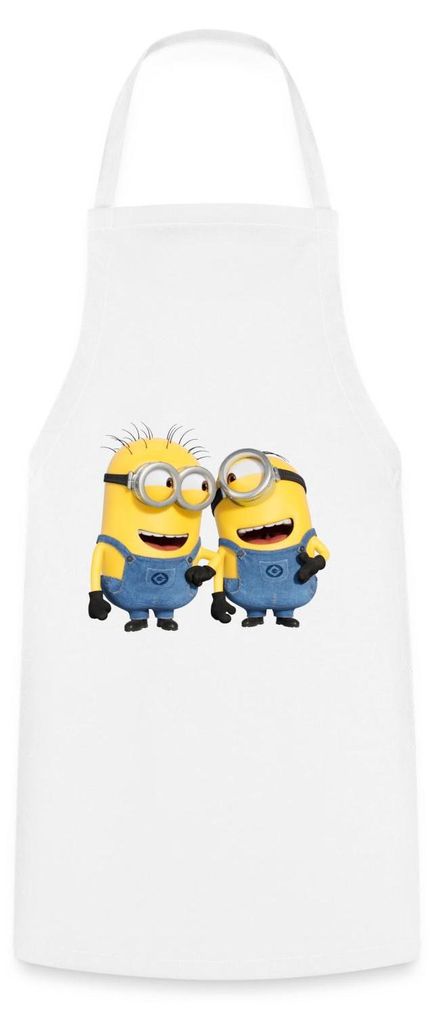 Spreadshirt Minions Despicable Me Phil Und Stuart Kochschürze, One size, Weiß
