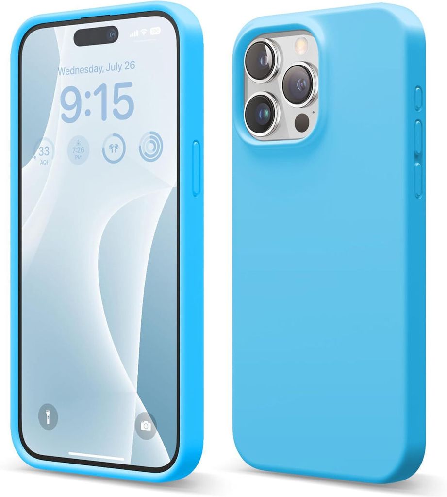 Elago Premium Silikonhülle für iPhone 15 Pro Max Ozeanblau
