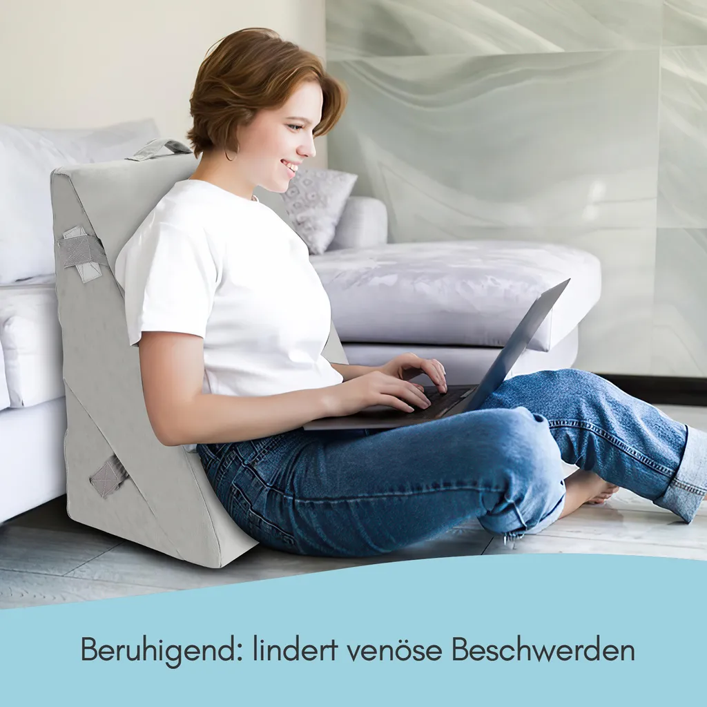 Coussin de Relaxation Triangle et Dossier de Lit avec Appui-Nuque