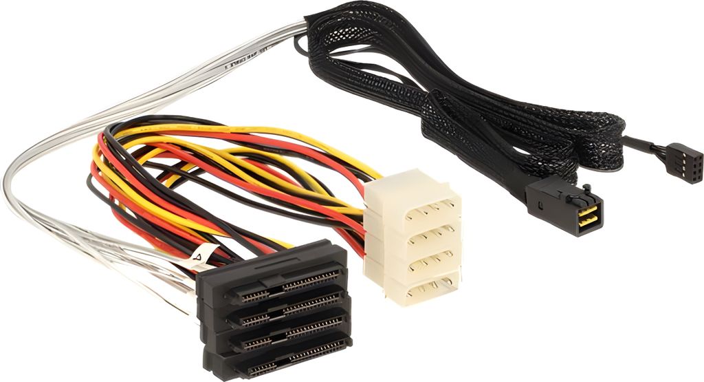 DELOCK SAS Kabel Mini SAS HD -> 4x SAS 29Pin St/Bu 1.00m