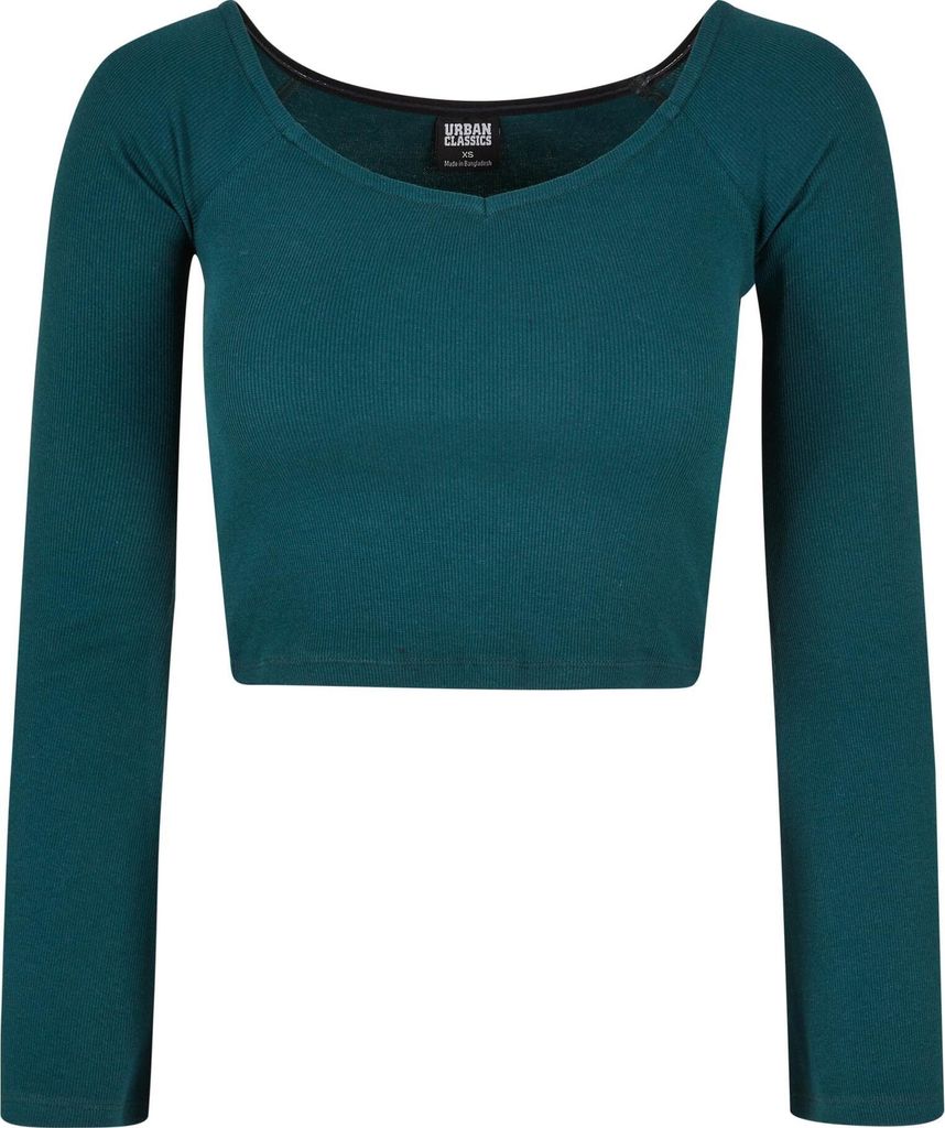 Urban Classics Ladies - Short Rib Wide Neck Longsleeve - XXL