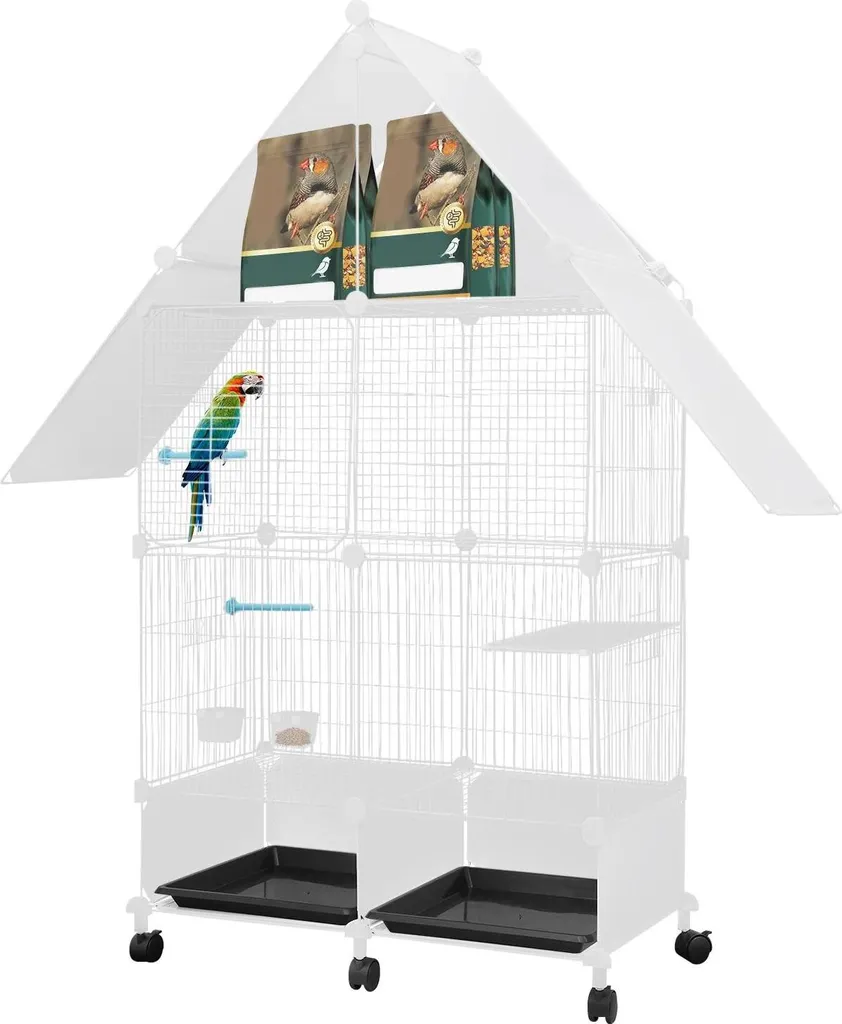 Gabbia per Pappagalli Voliera 126cm con Ruote | Spazio e Sicurezza