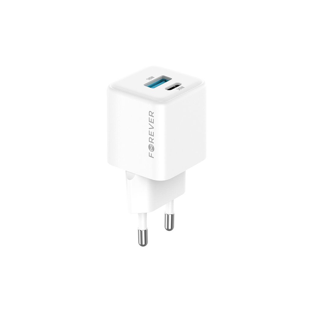 Forever GaN Netzladegerät PD QC TC-08-30AC 1x USB-C 1x USB Produktbild 