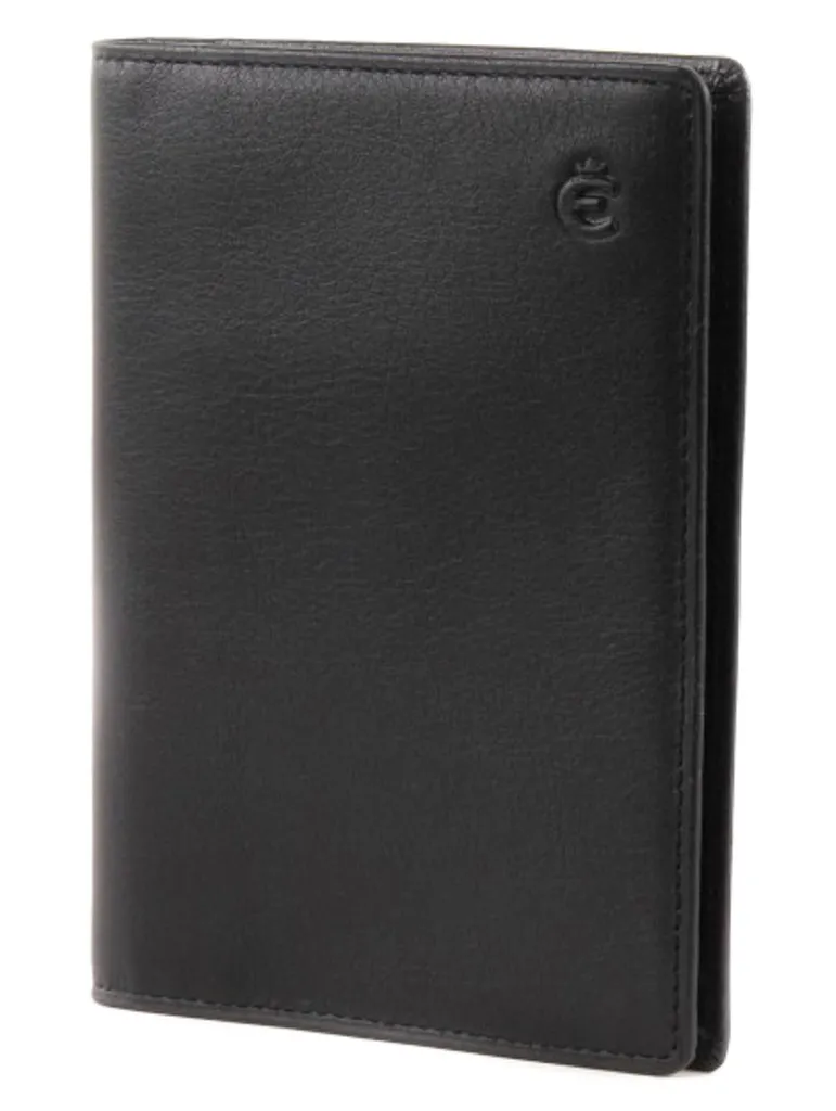 Esquire Logo étui passeport et carte d'identité en cuir noir élégant