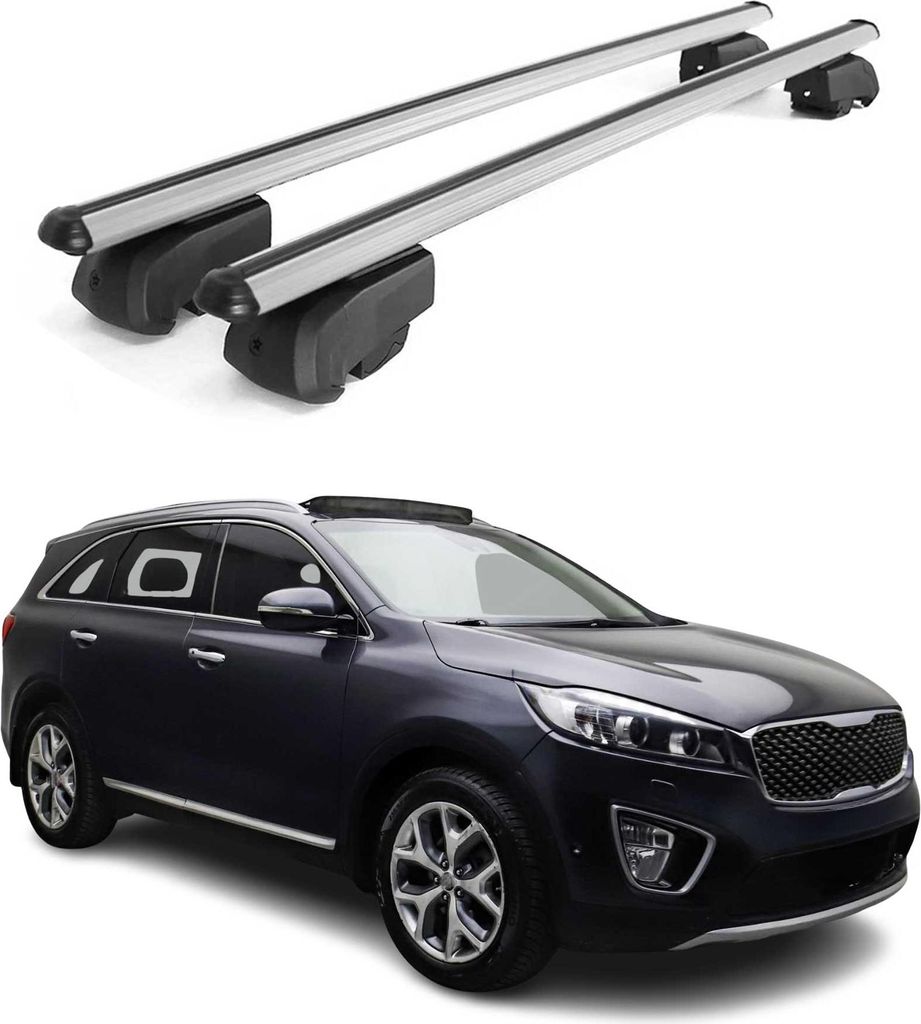 Dachträger Gepäckträger für Kia Sorento 2016-2020 Querträger ABE Alu Grau 2x