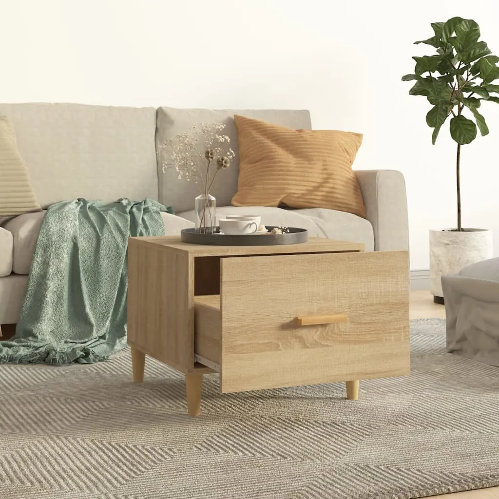 Table basse double gain de place chêne Sonoma pour petits appartements