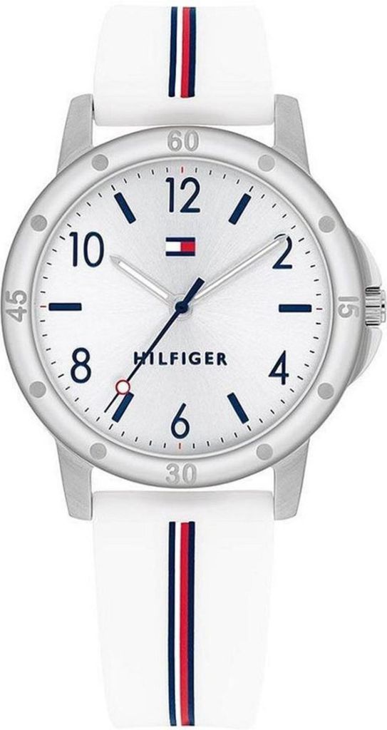 TOMMY HILFIGER Kinderuhr Edelstahl, Silikon, weiß, blau, rot