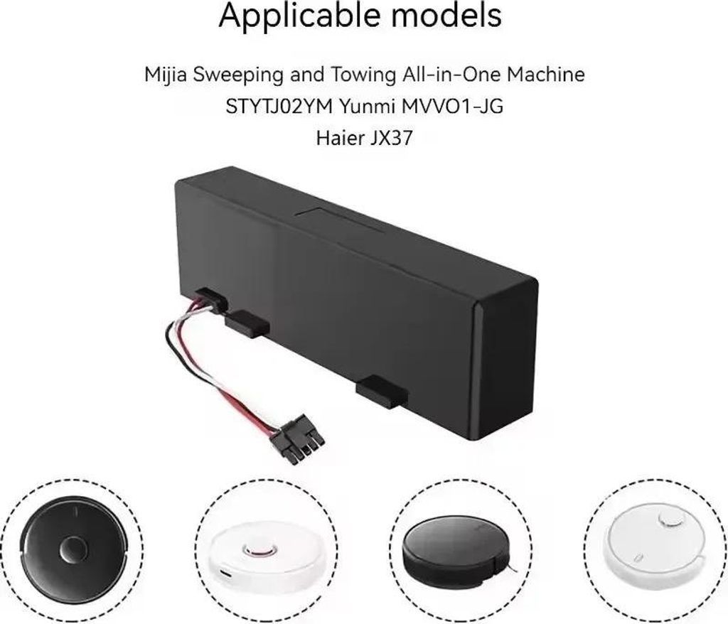 STYTJ02YM - Ersatzakku für Saugroboter - Li‐Ion 14,4–14,8 V - 3200 mAh - 142×42,5×26,5 mm - 300 g - Grau