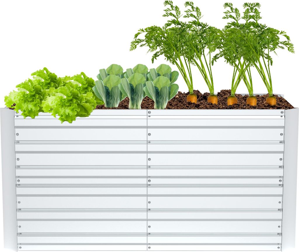 Sessamen-LP Hochbeet Metall Pflanzkübel Hochbeete-Kit für Beet Kräuterbeet Gemüsebeet Flanzkasten Gartenkasten Frühbeet Aufzucht für Blumen, ...