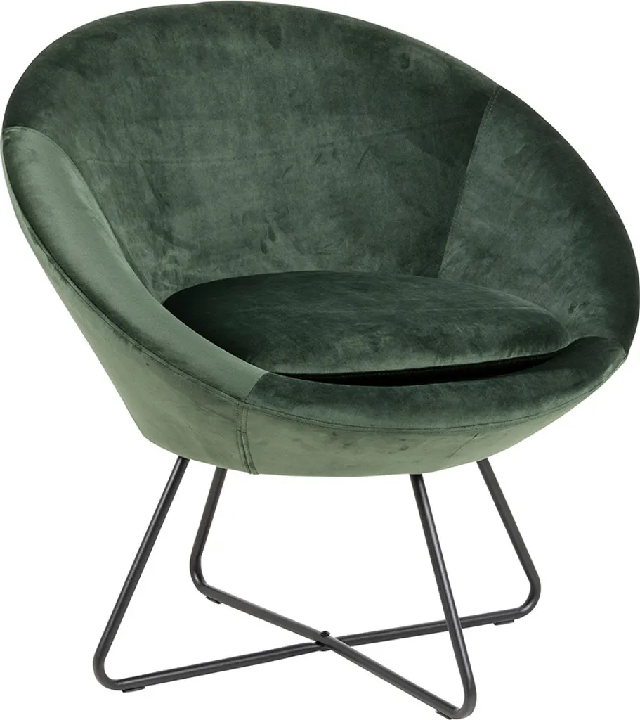 Fauteuil Lucena Green pour coin lecture - Velours vert et design cosy