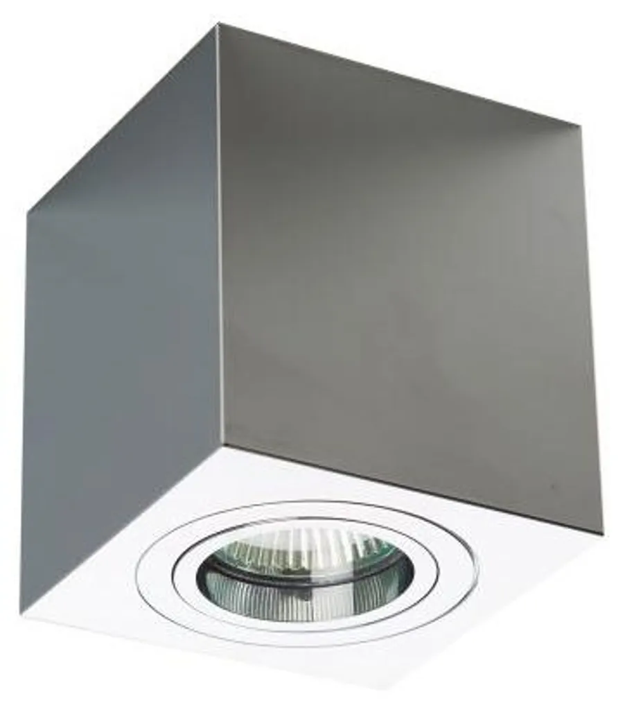 Éclairage de plafond GU10 chrome pour rénovation sans faux-plafond 50W