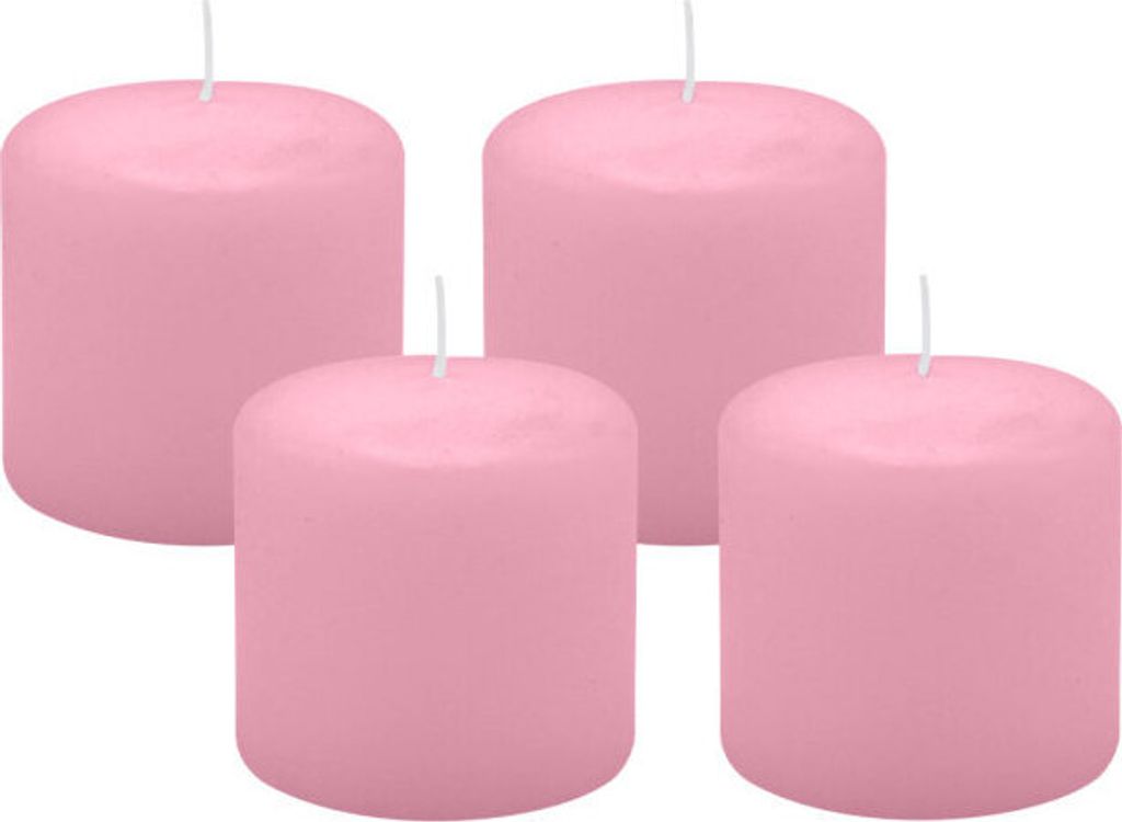 4er Set Adventskranzkerzen Rosa Ø 60 x 60 mm Produktbild 