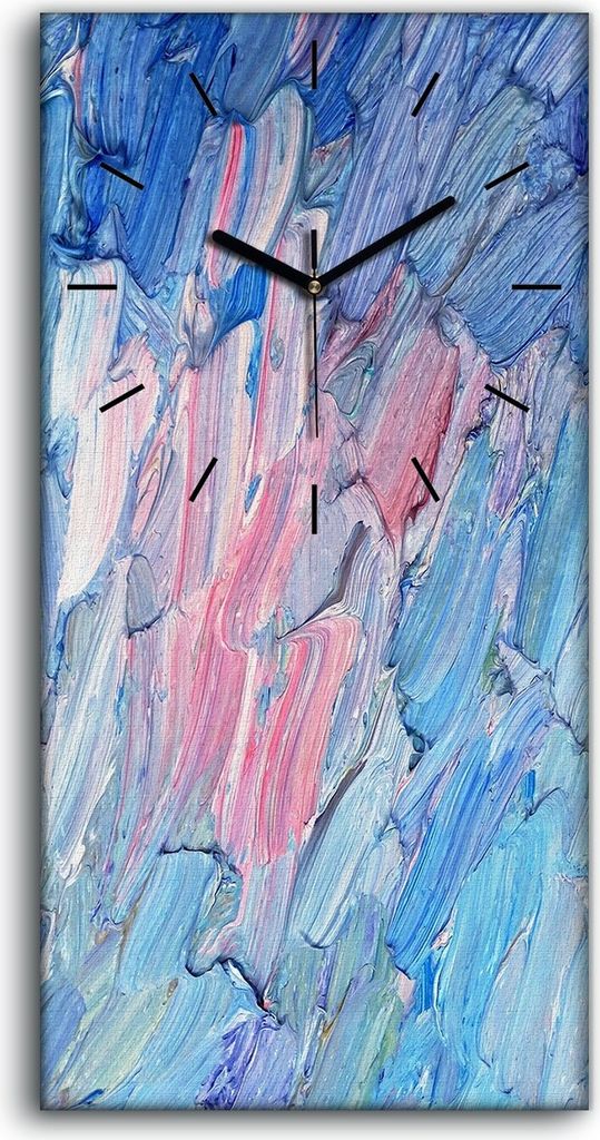 Wanduhr Bürouhr Leinwand Bild Geräuschlos 30x60 Malerei Abstrakte Kunst - schwarze Hände