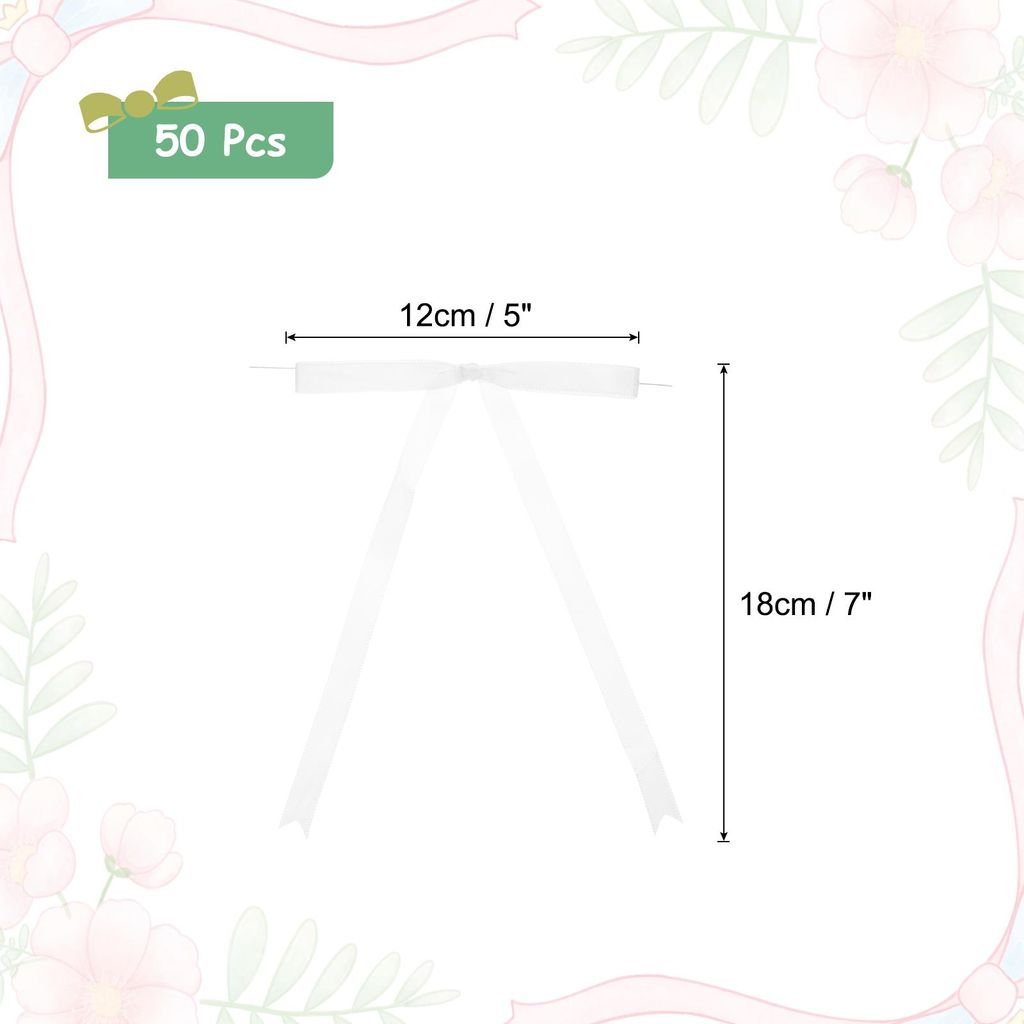 50 Stš¹ck 5x7" Schleifen Deko Kuchen Dekorationen mit Schleife Tortendeko Schleifenband B?gen fš¹r DIY Hochzeitstorte Kuchendeko Geburtstagsfei...