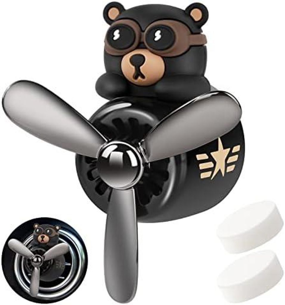 Auto Diffuser,Cartoon Bär Pilot Auto Lufterfrischer Automotive Air Outlet Lüfterfrischer Vent Clips Auto Innendekorationszubehör Auto Parfüm Di...