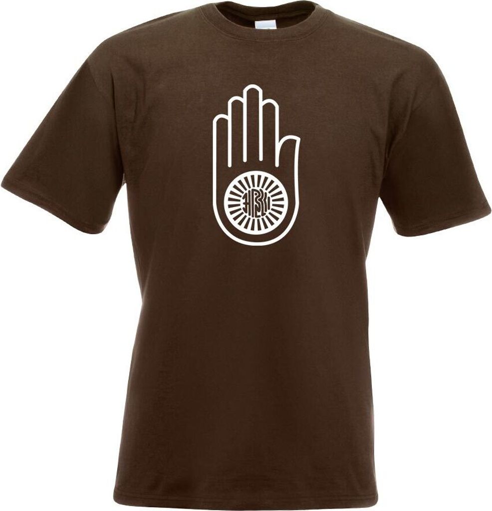 Kiwistar - T-Shirt - Chocolate - Jain Hand Ahimsa Motiv Bedruckt Funshirt Design Print - mit Motiv Bedruckt - Funshirt Design - Sport - Freizeit - ...