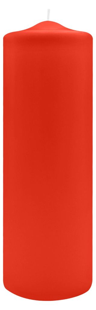 Spitzkopf Stumpen Kerzen Paprika Rot 30 x Ø 10 cm, 6 Stück