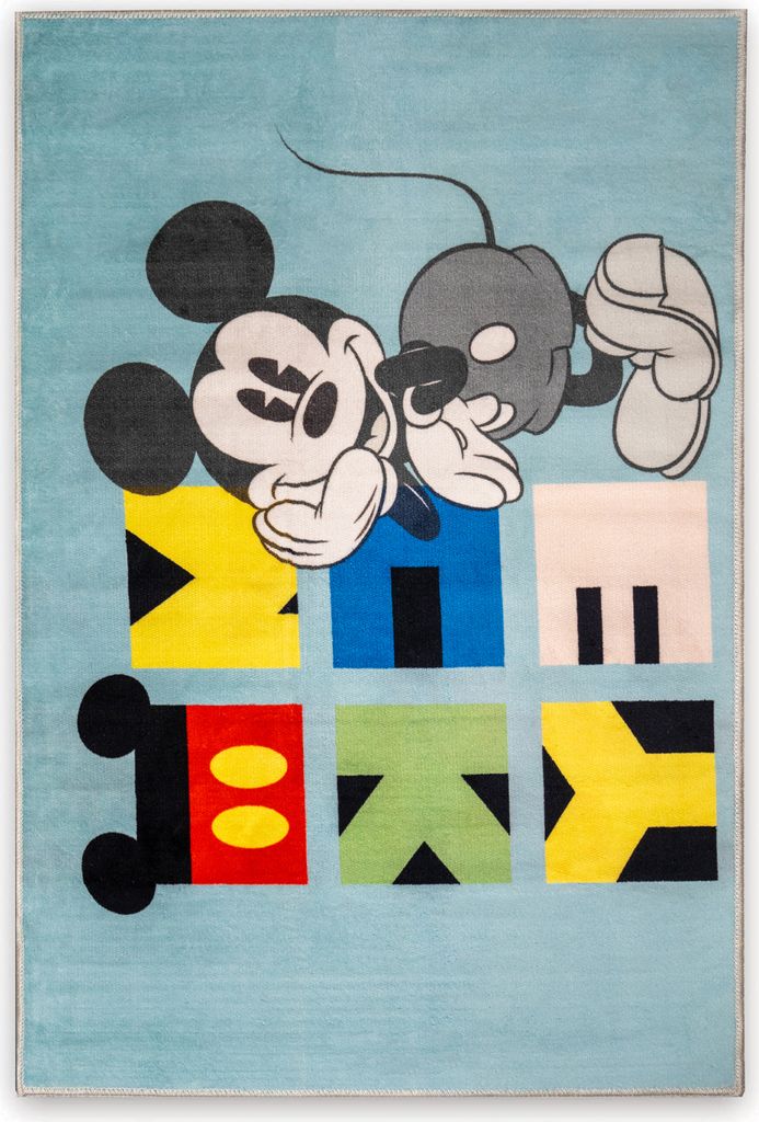 Disney Home Kinderteppich - Kinderspielteppich für Kinderzimmer, Spielzimmer - Rutschfeste Disney Mickey Mouse Fun Teppich 80 x 120 cm