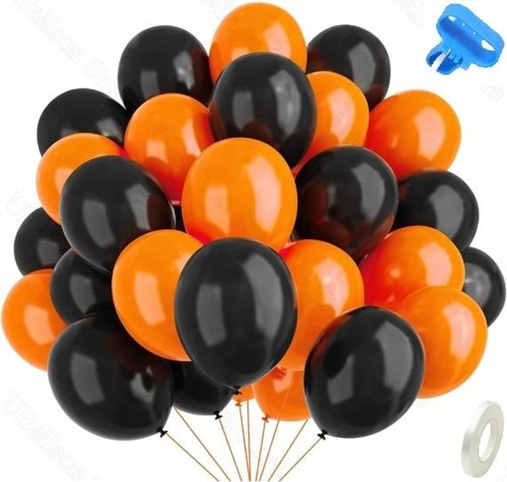 Halloween-Ballonsatz: Klassische Ballons, 50 Stück. Produktbild 