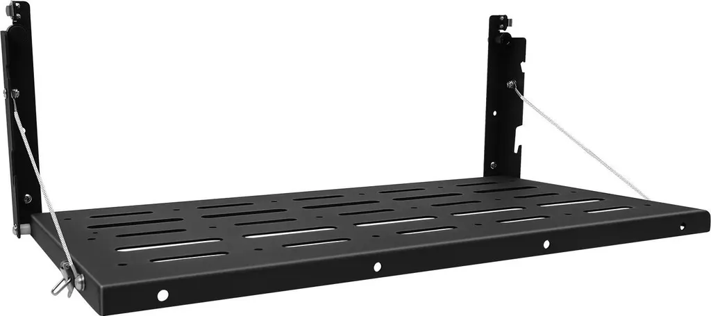 Tavolo Pieghevole per Auto in Metallo Nero - Scaffale Salvaspazio Robusto