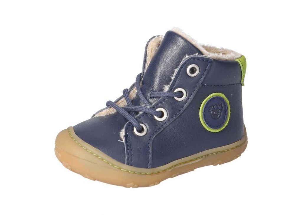 RICOSTA Boots GEORGIE von PEPINO für warme Füße Winterschuhe Glattleder Schnürer Jungen Mädchen unisex nautic blau marine Größe 24